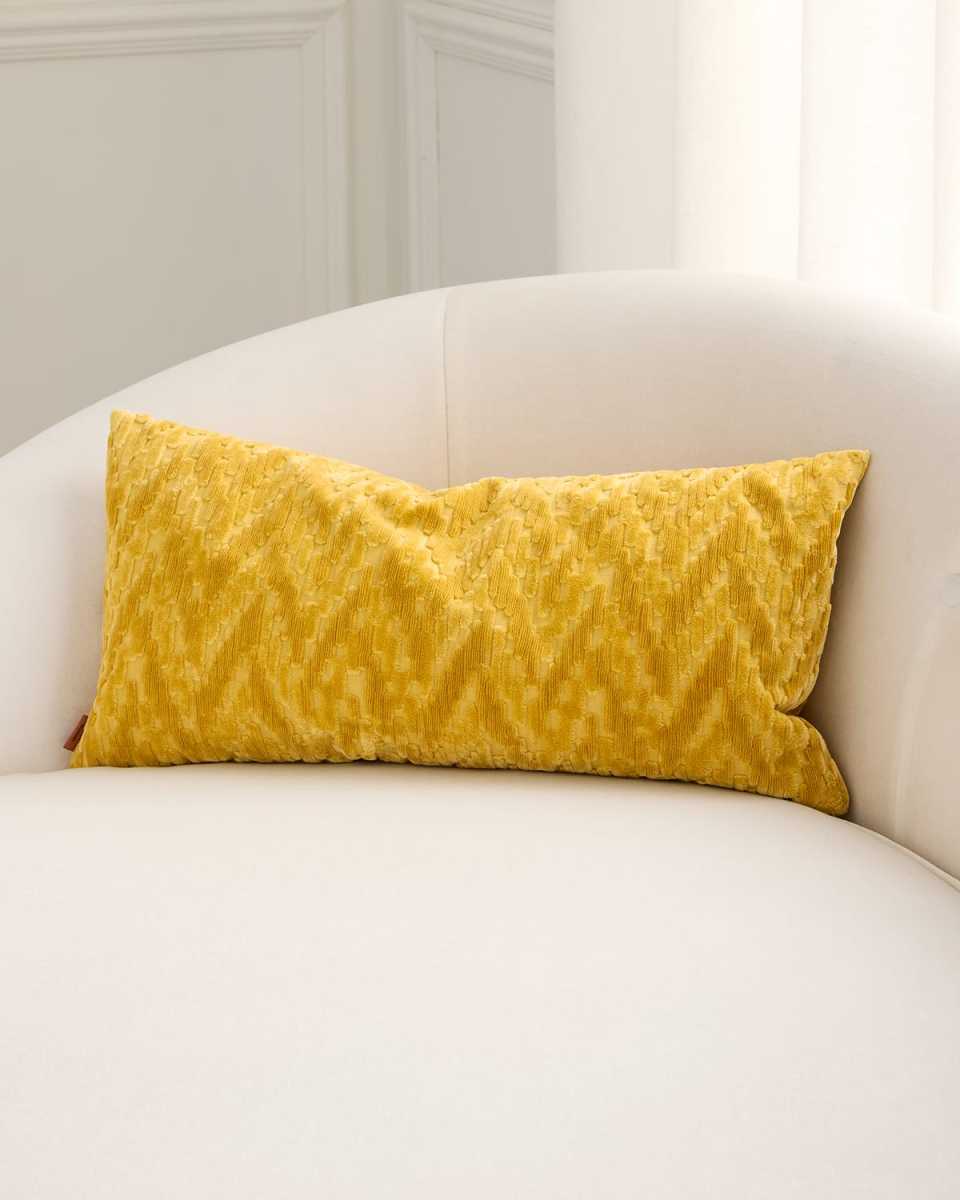 Fossile Embossed Chevron Cushion, 12" x 24"